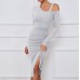 European and American cross-border foreign trade design irregular strapless dress sexy waist smocked hip skirt for women