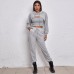 2023 Europe and the United States cross-border women's spring hoodie loose vest sweatpants sport slow running three sets