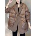 Handmade Khaki Casual Winter Puffer Jacket Down Coat