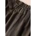 Chocolate Linen Wide Leg Pants draping elastic waist Summer