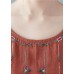 Stylish Orange Embroideried Shirt Tops Half Sleeve