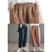 Plus Size Navy elastic waist harem Cotton Pants Summer