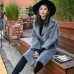 Fine gray Wool Coat plus size Notched outwear boutique double breasted pockets long coats