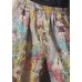 Loose Pockets Elastic Waist Print Linen Harem Pants Summer