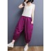 Loose Red elastic waist lantern Pants Spring