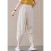 Beige Loose Pants asymmetrical design Spring