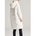 Handmade White hooded removable Stand Collar fashion Winter Duck Down Coat