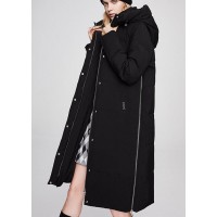 Loose Black zippered Pockets Warm Casual Winter Duck Down down coat